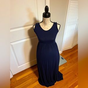 Mother Bee Navy Maternity Maxi Dress Small